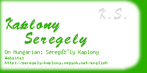 kaplony seregely business card